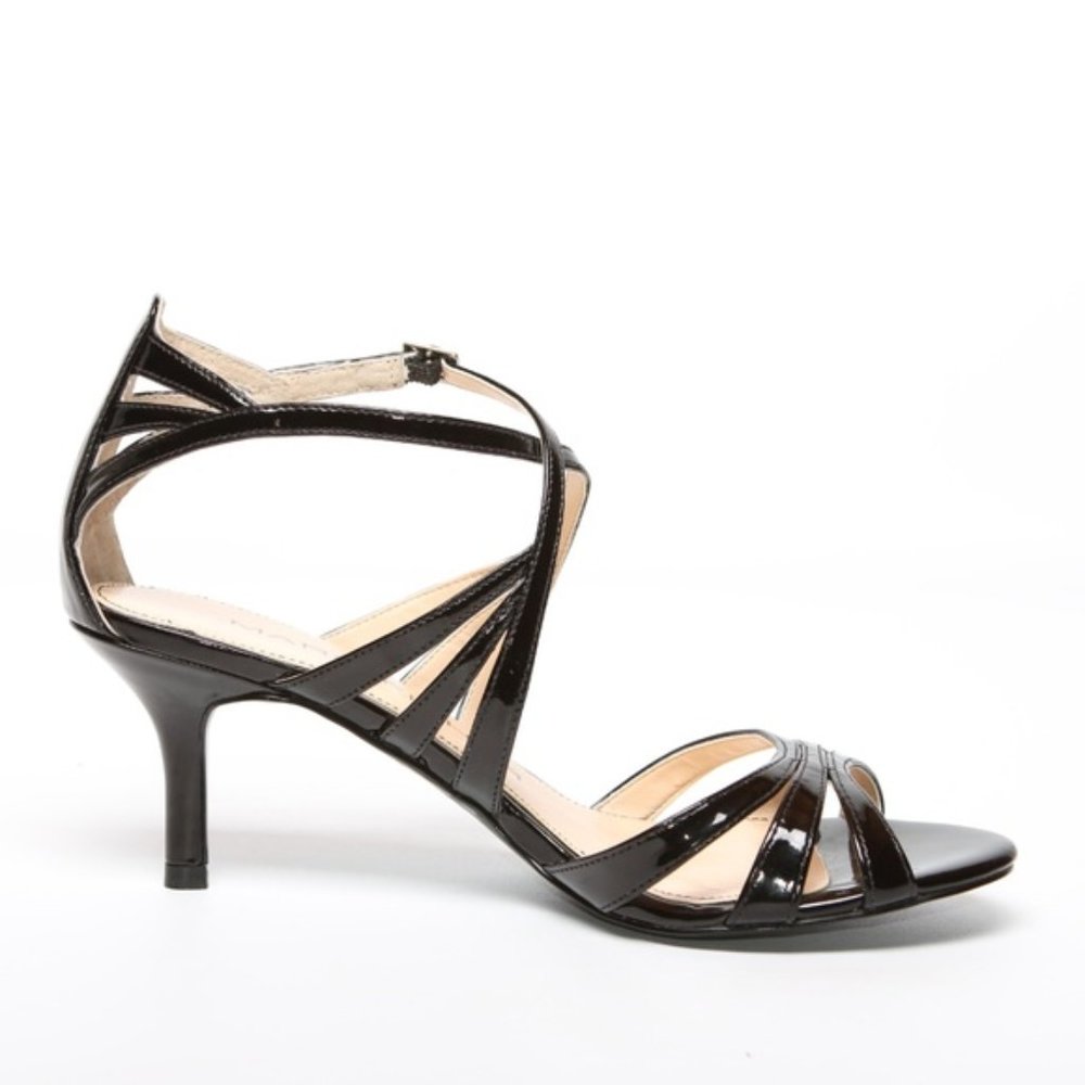NEW Marc Fisher Strappy Sandals Heels Black - Picture 3 of 7